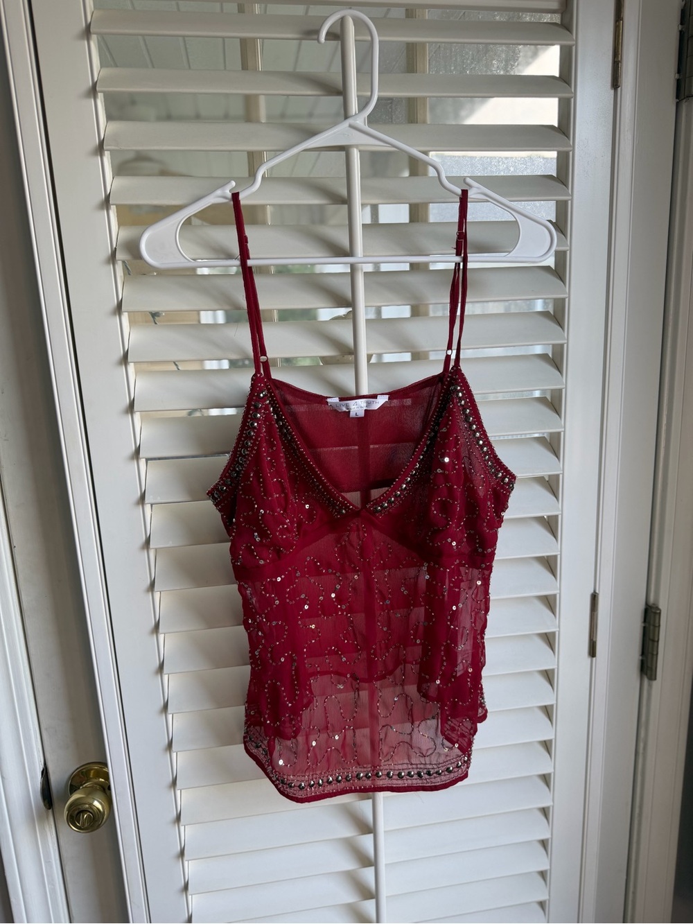 Indie sleaze Live 4 Truth nwt beaded tank top L Y2K style